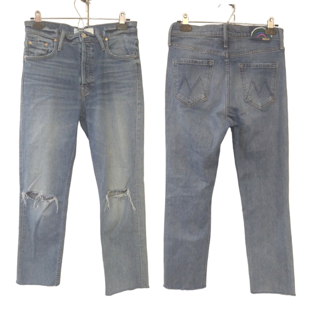 MOTHER The Tomcat Ankle Fray Jeans The Last Super Destroyed Jeans. Size 28